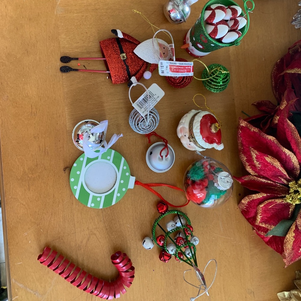Small Assorted Christmas ornaments.